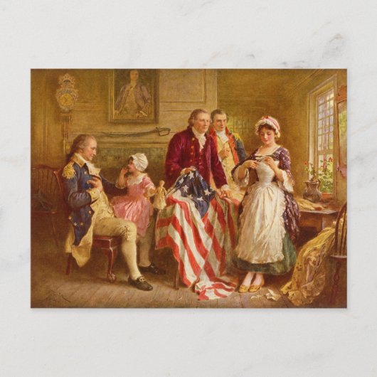 Betsy Ross 1777 by Jean Leon Gerome Ferris ポストカード (正面)