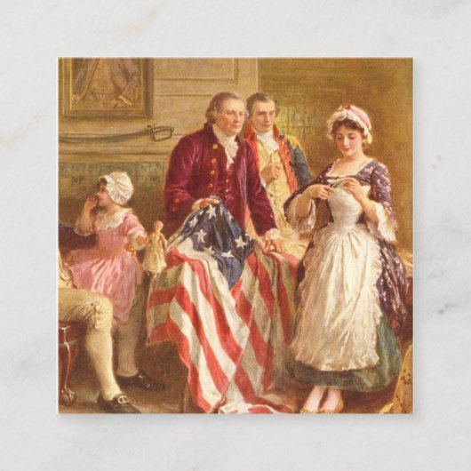Betsy Ross USA 1777バイジャン・レオン・ジェローム・フェリス スクエア名刺 (正面)