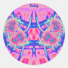 BETSY to Pink Blue and Green BRIGHTおもしろい!.. ラウンドシール