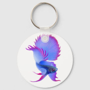Bettaの大きく青い魚Keychain キーホルダー