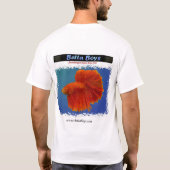 Bettaの恋人のBettaの男の子による赤い半月のワイシャツ Tシャツ (裏面)