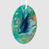 Bettaの青くインクのような魚 オーナメント (正面)