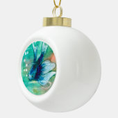 Bettaの青くインクのような魚 セラミックボールオーナメント (右)