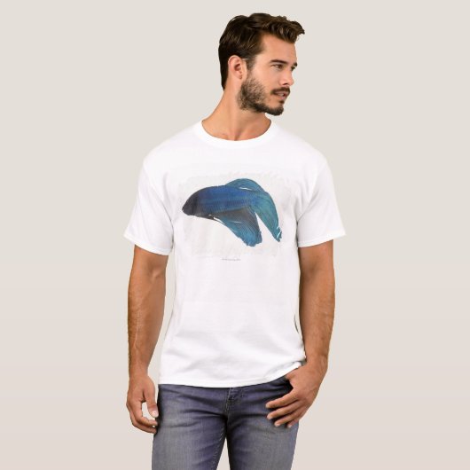 Bettaの魚かオスの青いシャムの戦いの魚 Tシャツ (正面フル)