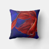 Bettaの魚の絵画の枕 クッション (裏面)