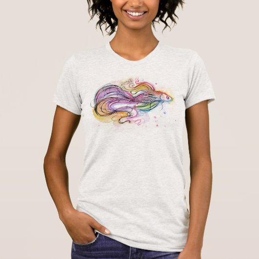 Bettaの魚の絵画のTシャツ Tシャツ (正面)