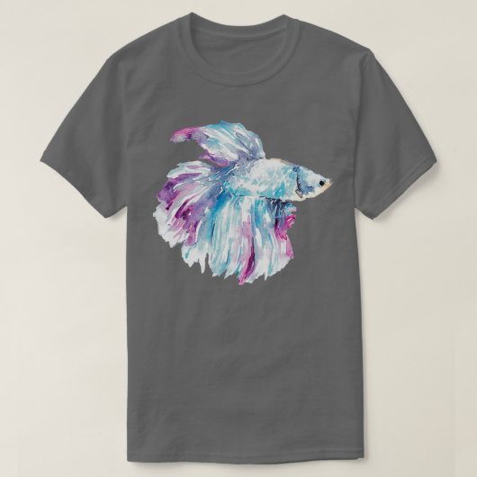 Betta魚の水の色絵画の2 Tシャツ (デザイン正面)