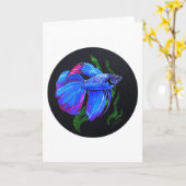 BETTA!!! シャムの戦いの魚 カード (黄色い花)