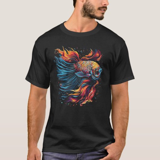Betta Fish Cool Abstract Colorful Tシャツ (正面)