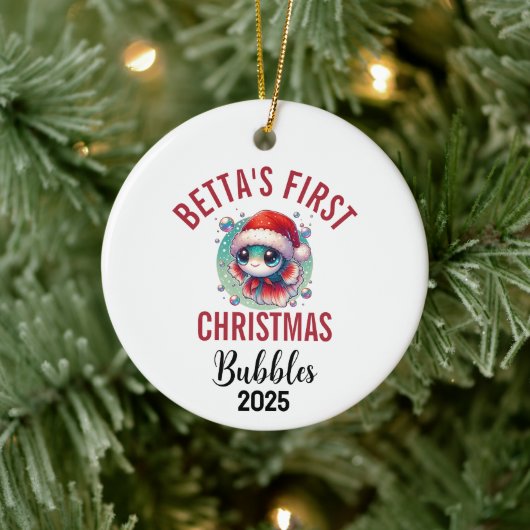 Betta Fish First Christmas 2025 Ceramic Ornament セラミックオーナメント (ツリー)