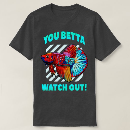 Betta Fish Lover水族館おもしろいの様子見る Tシャツ (デザイン正面)