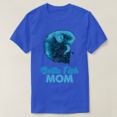 Betta Fish Mom おもしろい Blue Fighting Fish Gift Tシャツ (デザイン正面)