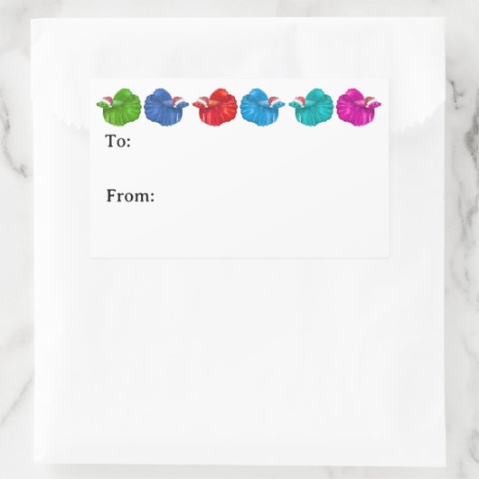 Betta Fish Santas Sticker 長方形シール (バッグ)