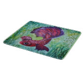 Betta fish watercolor contemporany art カッティングボード (角)