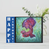Betta fish watercolor contemporany art 招待状 (スタンド正面)