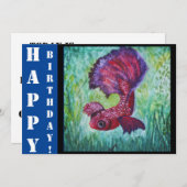 Betta fish watercolor contemporany art 招待状 (正面/裏面)