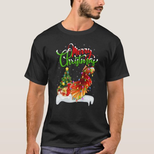 Betta Fish  Xmas Decorations Santa Betta Fish Chri Tシャツ (正面)