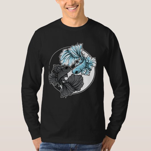 Betta Fish Yin Yang Aquarium Aquarist Fish Tank Ko Tシャツ (正面)