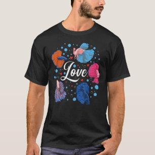 Betta Love Fish Pet美しい海獣クレアチャー Tシャツ