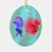 Betta Splendens急に燃え上がる戦いの魚のオーナメント セラミックオーナメント (右)