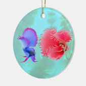 Betta Splendens急に燃え上がる戦いの魚のオーナメント セラミックオーナメント (左)