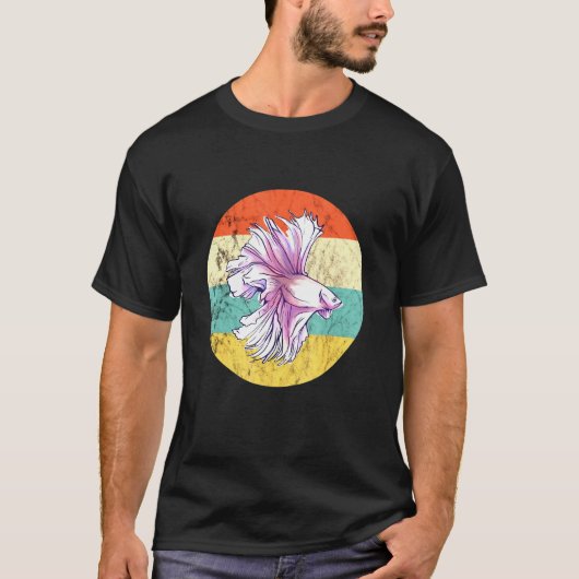 Betta Splendens Fish Siamese Fighting FishレトロS Tシャツ (正面)