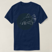 Betta splendens moon halfmoon blue tシャツ (デザイン正面)