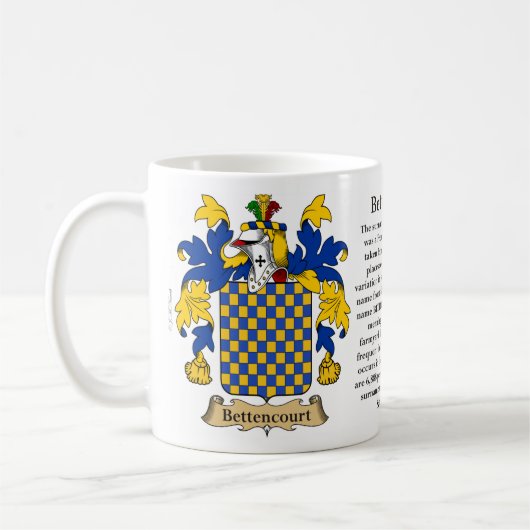 Bettencourt家族の紋章付き外衣 コーヒーマグカップ (左)