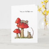 Better 感じ Soon、アお洒落ート、ネズミ、トッドストゥールズ カード (黄色い花)