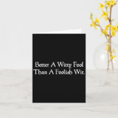 Better A Witty Fool Funny Shakespeare Quote Twelft カード (黄色い花)