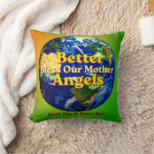 Better Angels Bless Our Mother Earth Throw Pillow クッション (ブランケット)