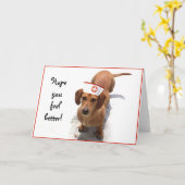 Better Dachshund感じナースグリーティングカード カード (黄色い花)