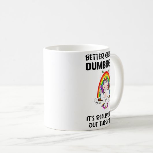 Better Grab My Dumbrella It’s Really Stud Out Ther コーヒーマグカップ (正面右)