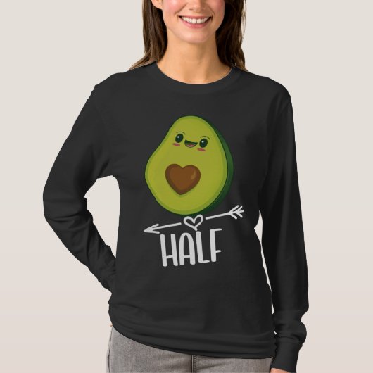 Better Half Couple Sliced Avocado Valentine s Day Tシャツ (正面)