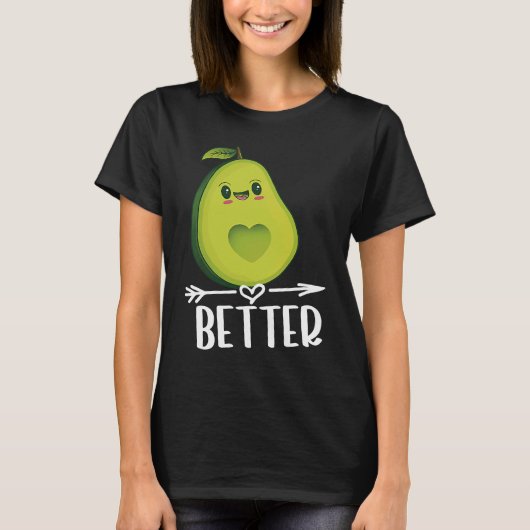 Better Half Couple Sliced Avocado  Valentine's Day Tシャツ (正面)