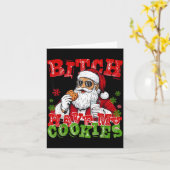 Better Have My Cookies Santa Claus Christmas Funny カード (黄色い花)