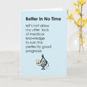 Better In No Time - 「おもしろいGet Well Soon」詩 カード (黄色い花)