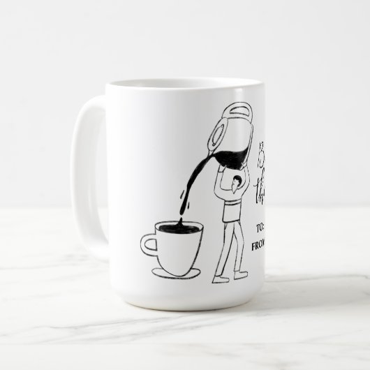 Better latte than never! white コーヒーマグカップ (正面左)