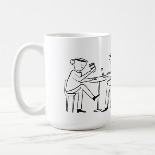 Better latte than never! white コーヒーマグカップ (左)