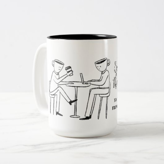 Better latte than never! white ツートーンマグカップ (正面左)