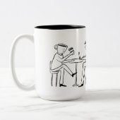 Better latte than never! white ツートーンマグカップ (左)