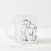 Better latte than never! white フロストグラスマグカップ (左)