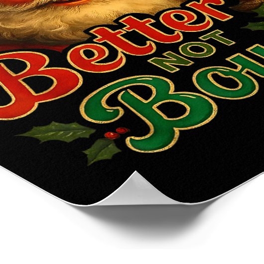Better Not Boude Funny Cajun Christmas Santa  ポスター (角)