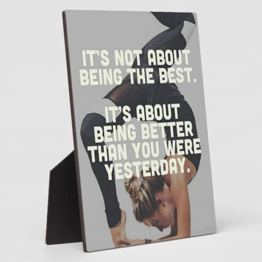 Better Than Yesterday – 女性のヨガやる気を起こさせる フォトプラーク (側面)