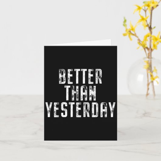 Better Than Yesterday Training Workout Running Fit カード (黄色い花)