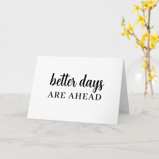 Better Things Coming Modern Script Design カード (黄色い花)