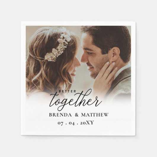 Better Togetherスクリプト写真の保存日付 スタンダードカクテルナプキン (正面)