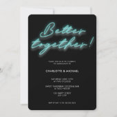 Better Togetherフォトネオンターコイズ婚約 招待状 (正面)