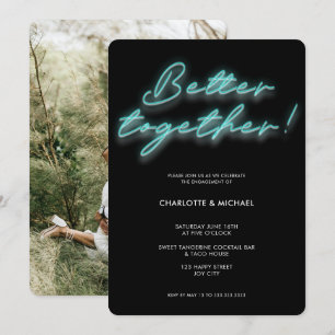 Better Togetherフォトネオンターコイズ婚約 招待状