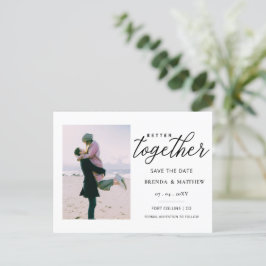 Better Togetherミニマル写真日付の保存 案内ポストカード